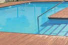 Moment de llançar-se a la piscina