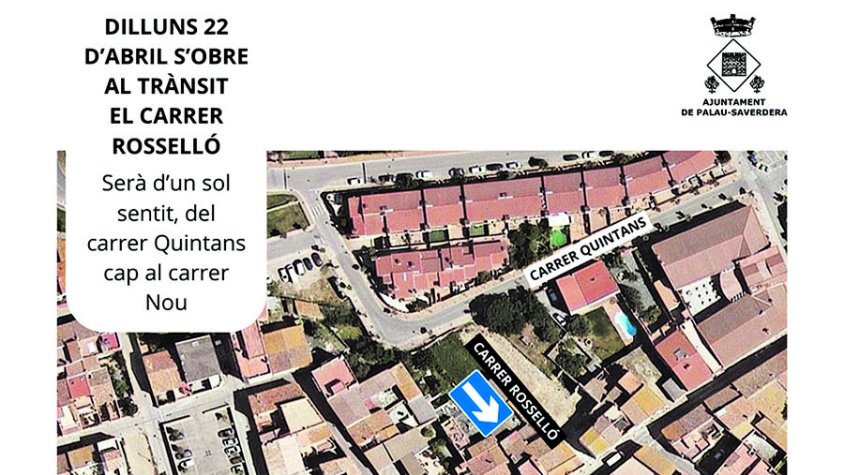 Palau-saverdera obre al trànsit el nou carrer Rosselló